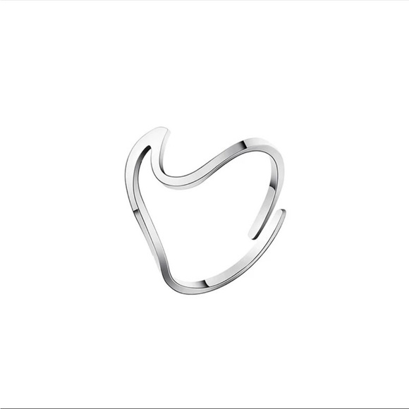 Stainless Steel Romantic 3 Waves Fine Rings Cute Trendy Beachy Pick Color Below - Picture 6 of 7